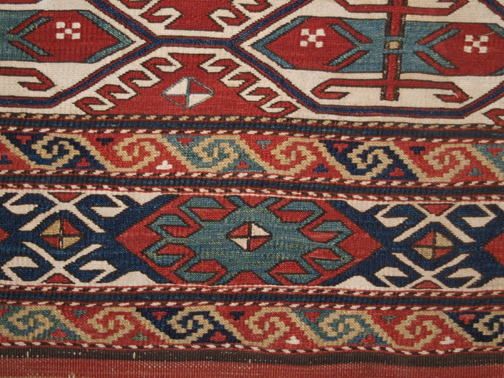 ANTIQUE SHAHSAVAN OR SOUTH CAUCASIAN SOUMAK MAFRASH PANEL, CIRCA 1890. View VI