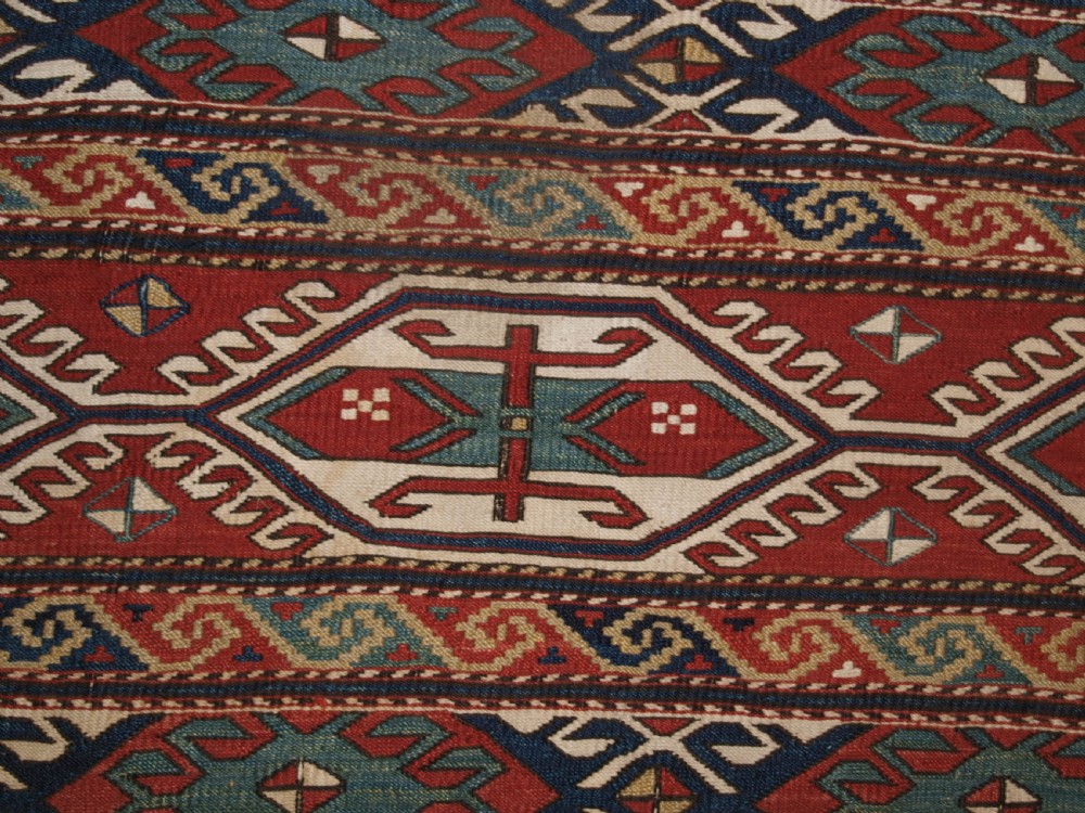 ANTIQUE SHAHSAVAN OR SOUTH CAUCASIAN SOUMAK MAFRASH PANEL, CIRCA 1890. View VII