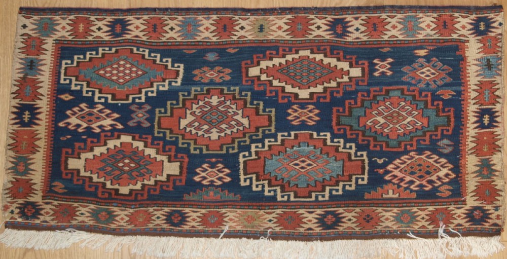 ANTIQUE SHAHSAVAN OR SOUTH CAUCASIAN SOUMAK MAFRASH PANEL, CIRCA 1890.