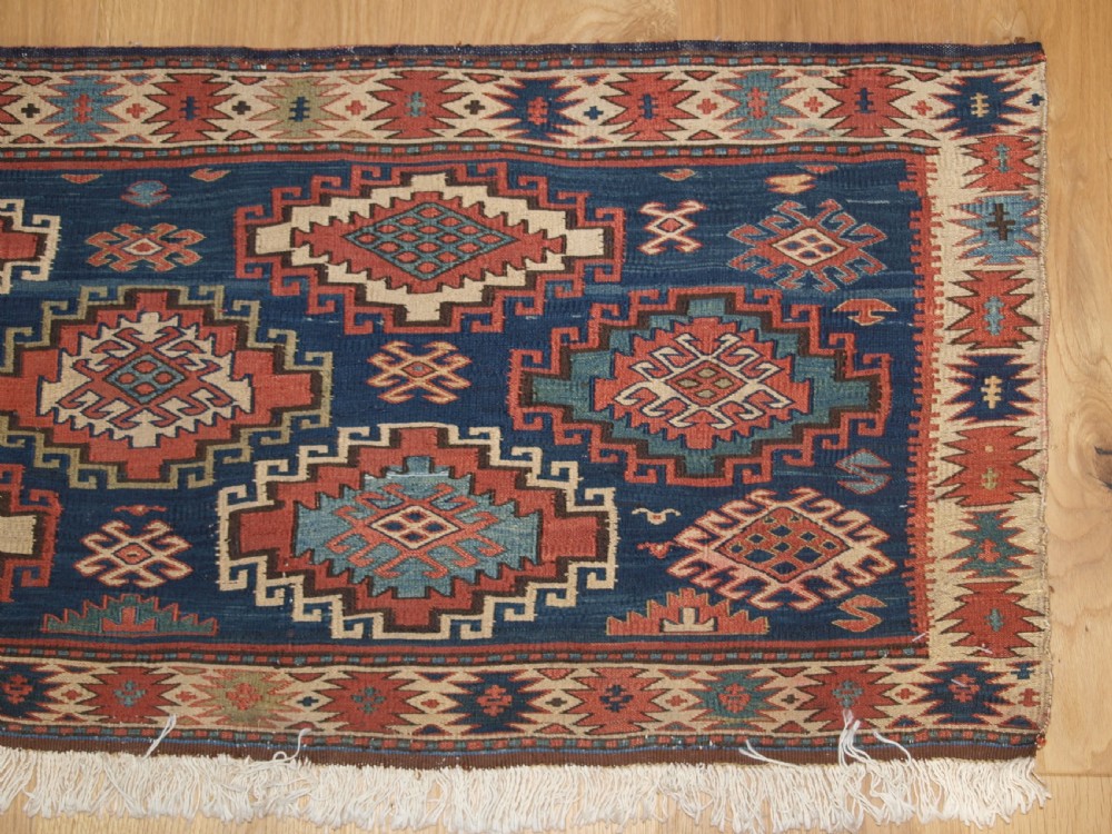 ANTIQUE SHAHSAVAN OR SOUTH CAUCASIAN SOUMAK MAFRASH PANEL, CIRCA 1890. View IV