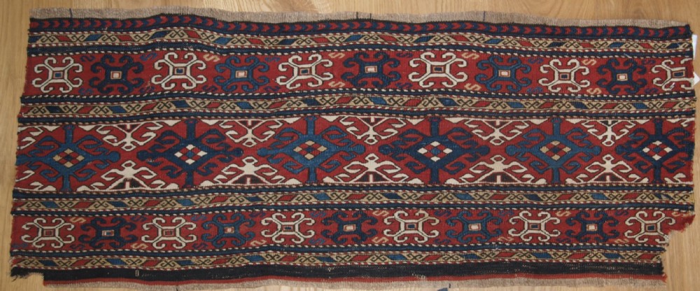 ANTIQUE SHAHSAVAN OR SOUTH CAUCASIAN SOUMAK MAFRASH PANEL, CIRCA 1890.