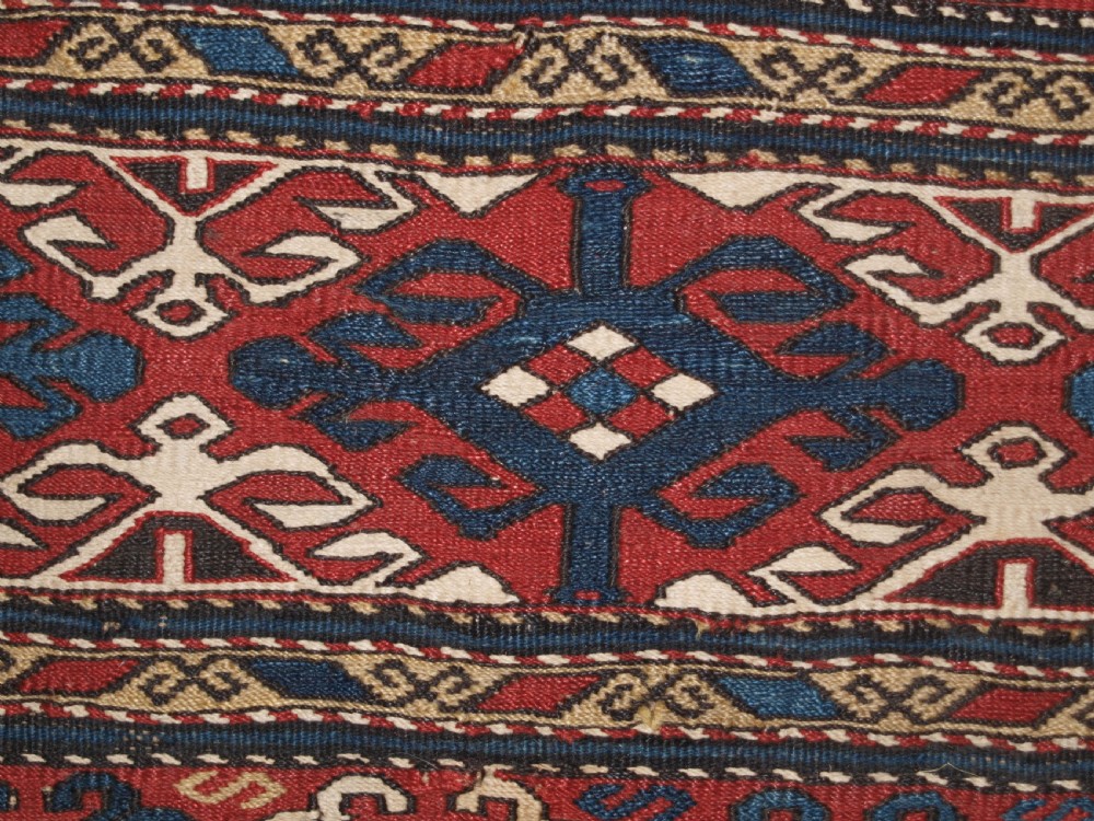 ANTIQUE SHAHSAVAN OR SOUTH CAUCASIAN SOUMAK MAFRASH PANEL, CIRCA 1890. View VI