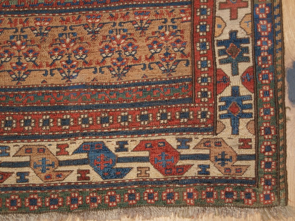 ANTIQUE SHAHSAVAN SOUMAK MAFRASH PANEL OF SCARCE DESIGN, CIRCA 1890. View V