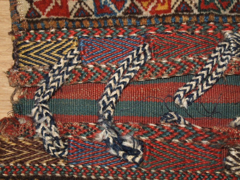 ANTIQUE COMPLETE KHORJIN SADDLEBAGS BY THE KHAMSEH TRIBE, CIRCA 1880. View VII