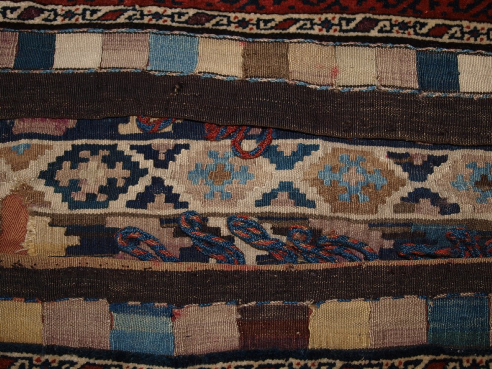 ANTIQUE SOUTH CAUCASIAN OR SHAHSAVAN KHORJIN SADDLEBAGS, CIRCA 1890. View VII