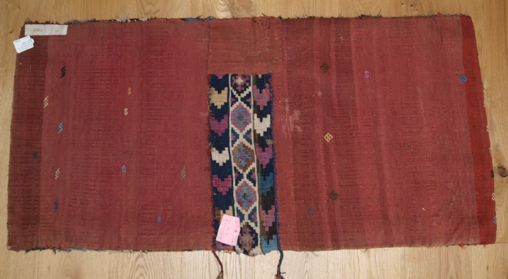 ANTIQUE SOUTH CAUCASIAN OR SHAHSAVAN KHORJIN SADDLEBAGS, CIRCA 1890. View VIII