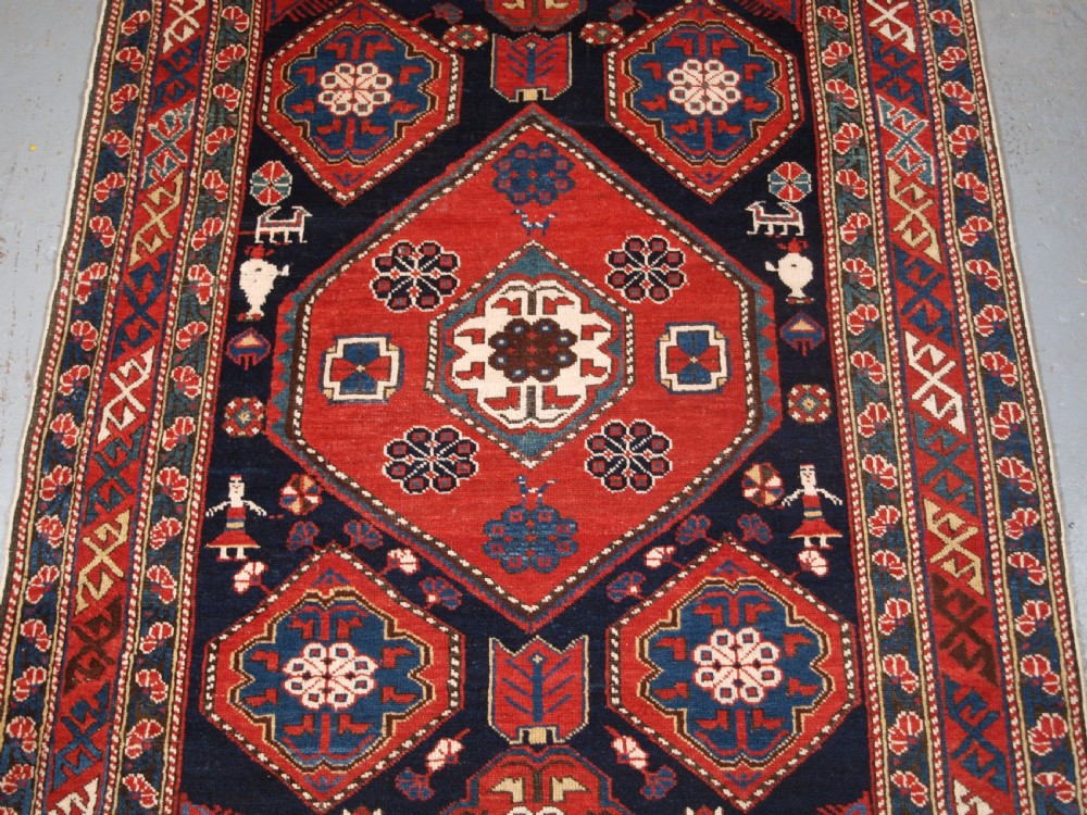 ANTIQUE CAUCASIAN KHILA SHIRVAN RUG, OUTSTANDING COLOUR, CIRCA 1890. View IV