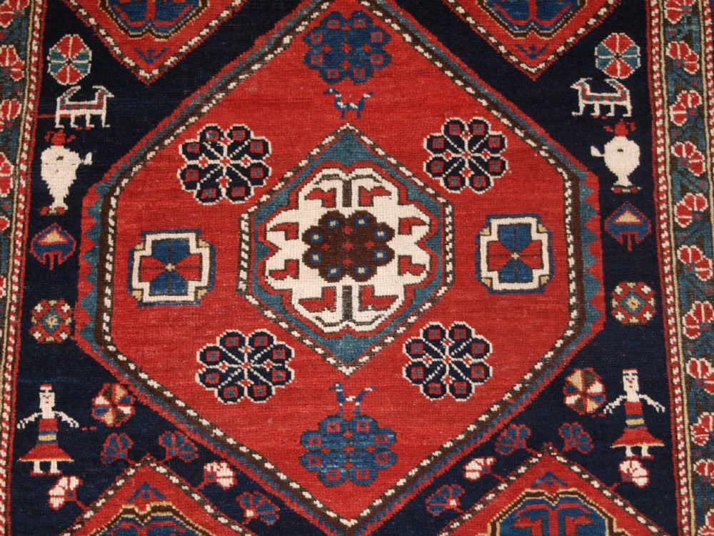 ANTIQUE CAUCASIAN KHILA SHIRVAN RUG, OUTSTANDING COLOUR, CIRCA 1890. View VII