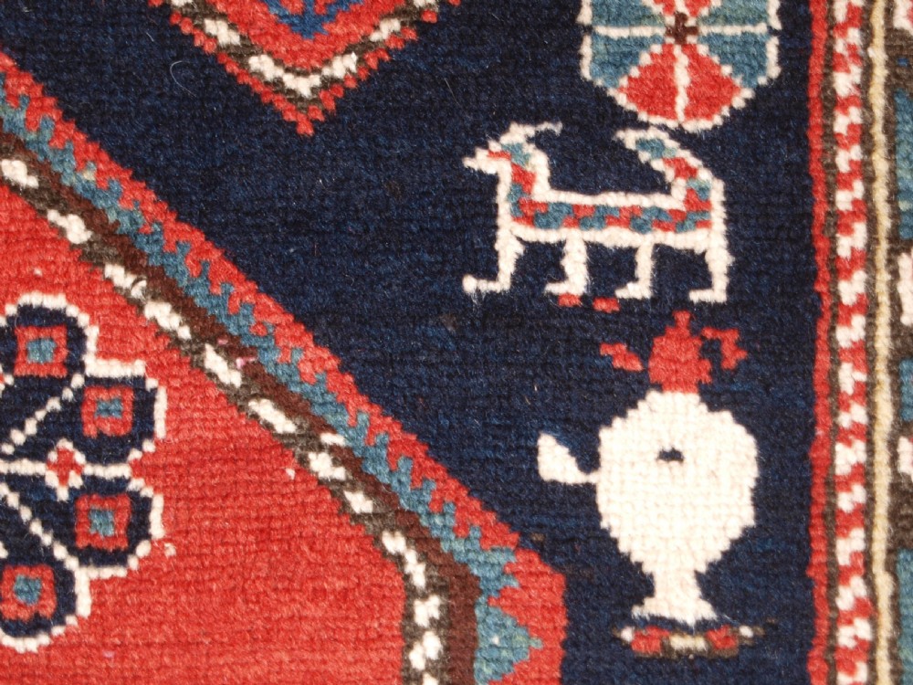 ANTIQUE CAUCASIAN KHILA SHIRVAN RUG, OUTSTANDING COLOUR, CIRCA 1890. View VIII