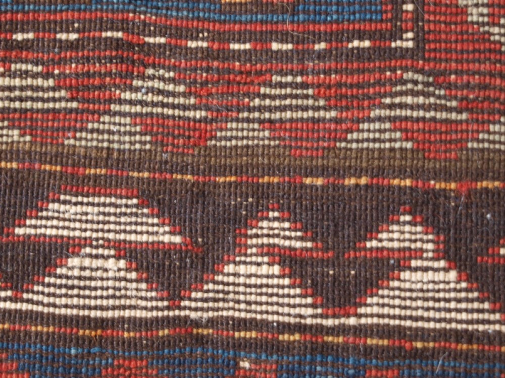 ANTIQUE CAUCASIAN BORDJALOU KAZAK PRAYER RUG, CIRCA 1880. View X