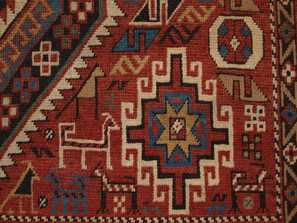ANTIQUE CAUCASIAN DAGHESTAN RUG, CAMEL, PEOPLE AND ANIMALS, CIRCA 1890 View XII