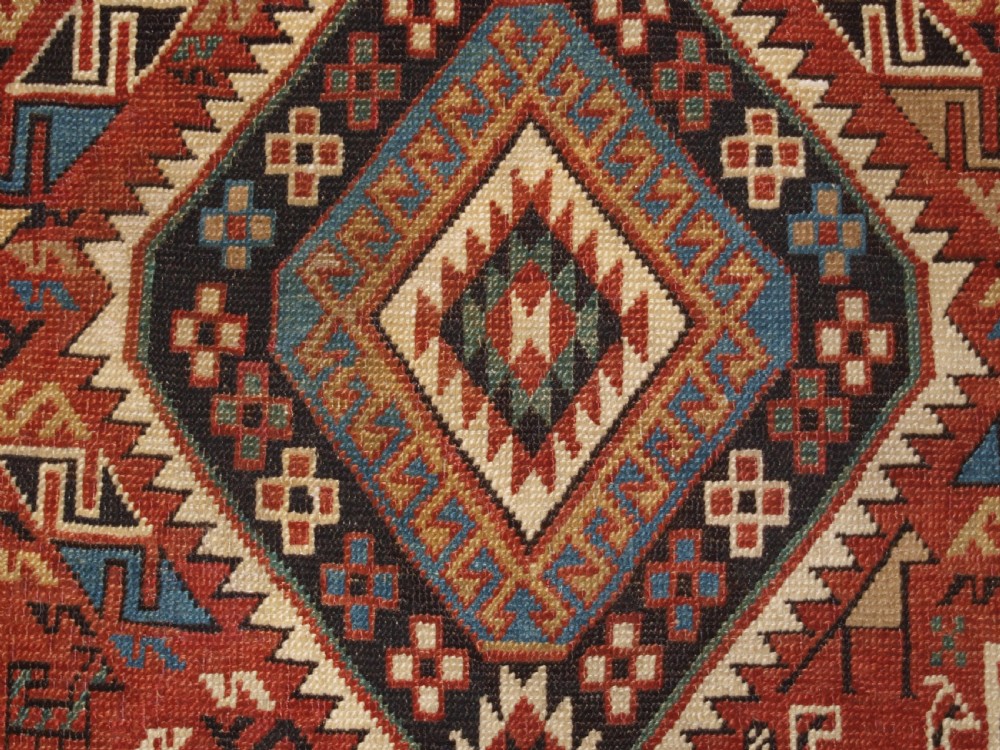 ANTIQUE CAUCASIAN DAGHESTAN RUG, CAMEL, PEOPLE AND ANIMALS, CIRCA 1890 View XIII
