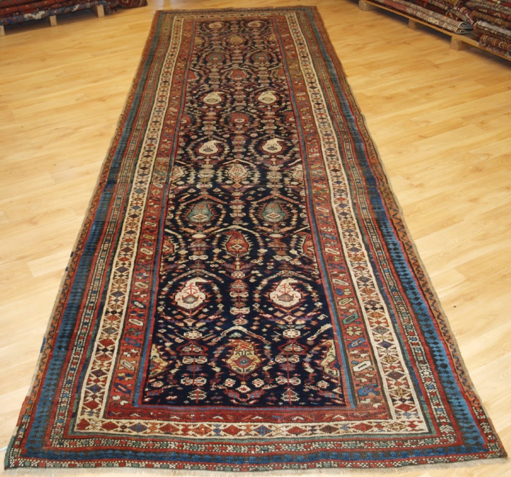 ANTIQUE SOUTH CAUCASIAN KURDISH OR SHAHSAVAN RUNNER, SUPERB DESIGN, CIRCA 1880.