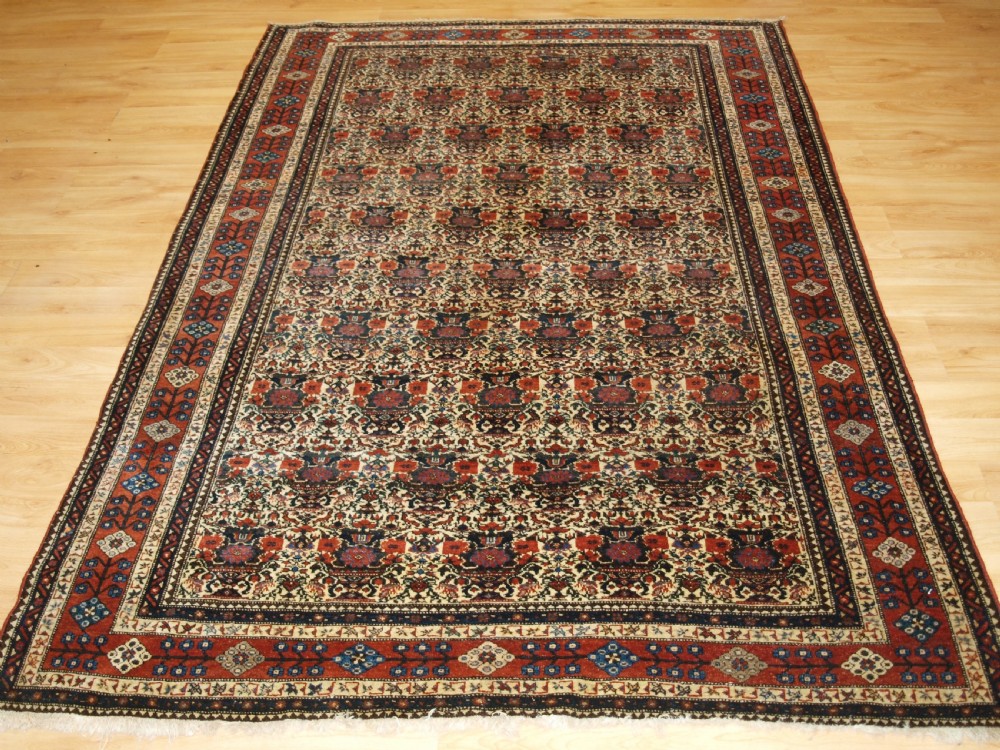 ANTIQUE ABEDEH RUG WITH ZILI SULTAN DESIGN, LARGE RUG SIZE, CIRCA 1900.