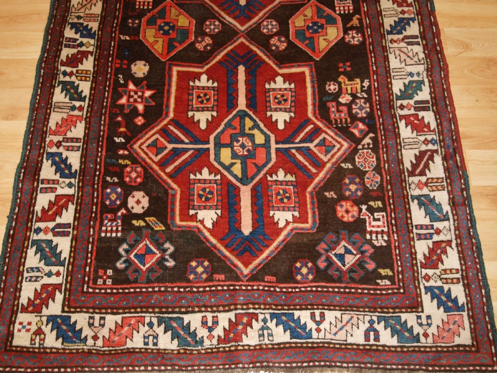 ANTIQUE CAUCASIAN KAZAK RUNNER, SUPERB DESIGN AND COLOUR, CIRCA 1900. View VII