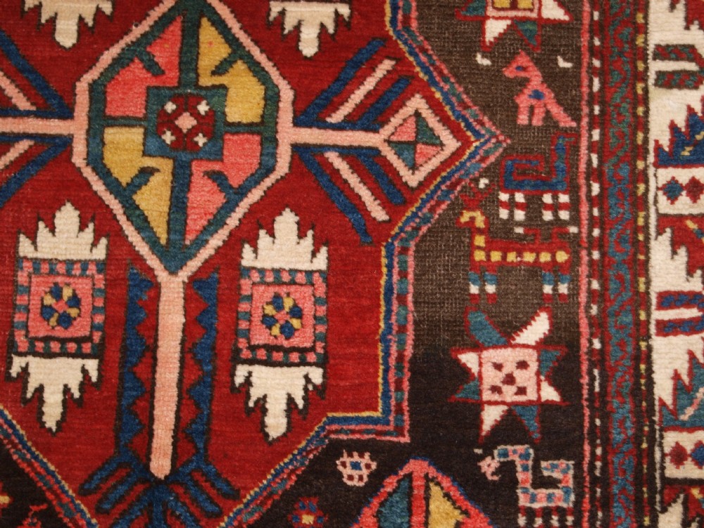 ANTIQUE CAUCASIAN KAZAK RUNNER, SUPERB DESIGN AND COLOUR, CIRCA 1900. View VIII