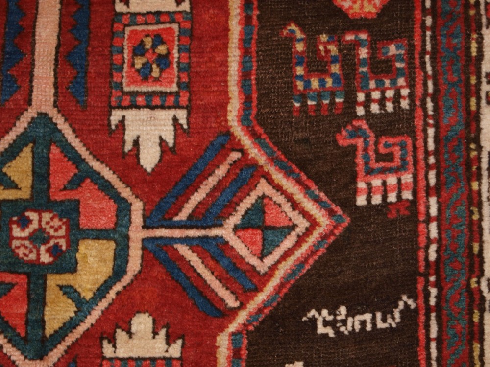 ANTIQUE CAUCASIAN KAZAK RUNNER, SUPERB DESIGN AND COLOUR, CIRCA 1900. View IX