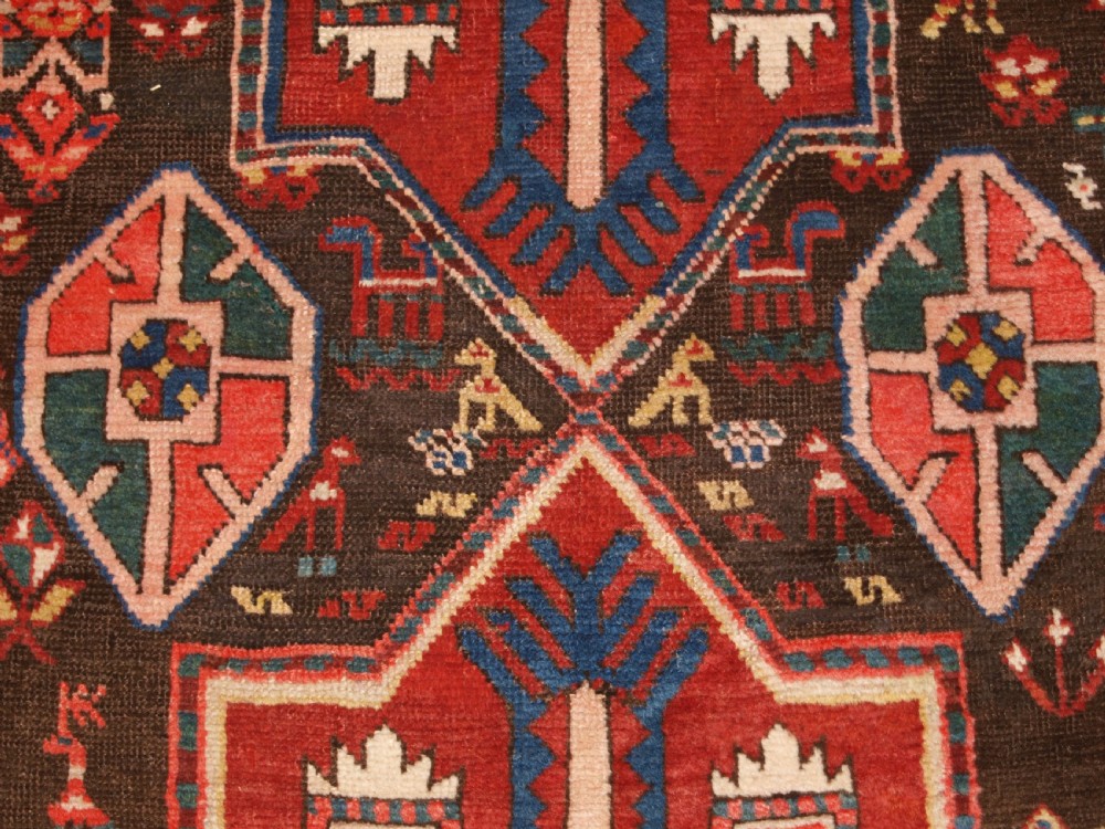 ANTIQUE CAUCASIAN KAZAK RUNNER, SUPERB DESIGN AND COLOUR, CIRCA 1900. View X
