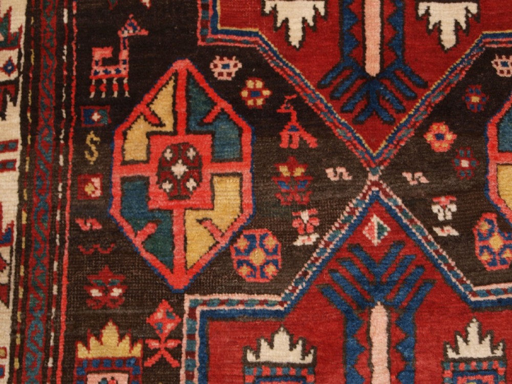 ANTIQUE CAUCASIAN KAZAK RUNNER, SUPERB DESIGN AND COLOUR, CIRCA 1900. View XI