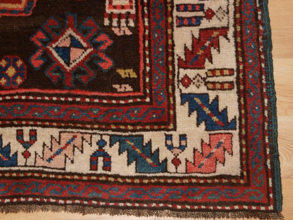 ANTIQUE CAUCASIAN KAZAK RUNNER, SUPERB DESIGN AND COLOUR, CIRCA 1900. View XIII