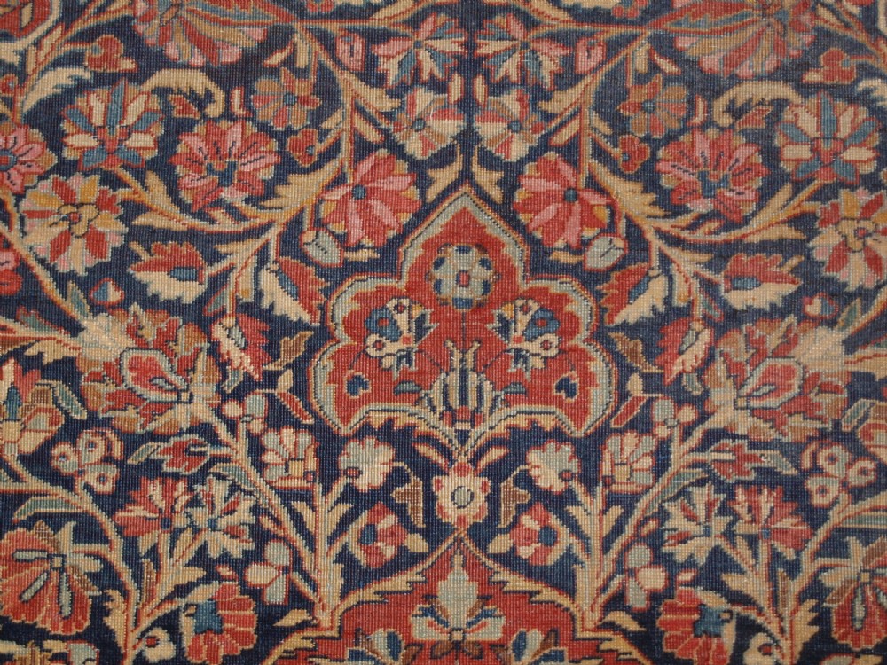 ANTIQUE KASHAN RUG, GREAT COLOUR WITH LOW PILE FOR THE LIVED WITH LOOK, CIRCA 1900. View VI