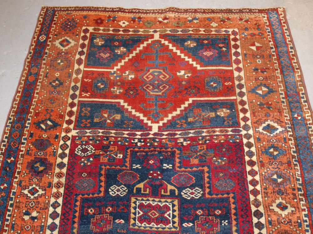 ANTIQUE EAST ANATOLIAN YURUK LONG RUG, BOX MEDALLIONS, CIRCA 1880. View II
