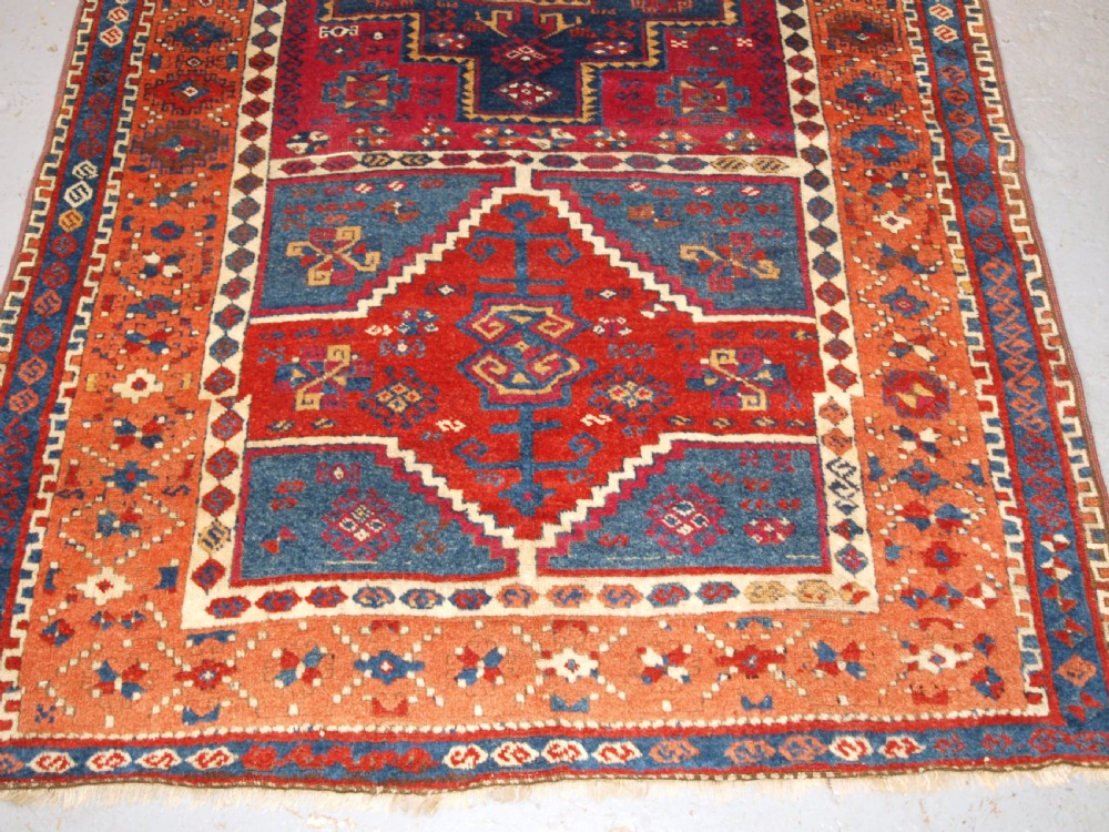 ANTIQUE EAST ANATOLIAN YURUK LONG RUG, BOX MEDALLIONS, CIRCA 1880. View IV