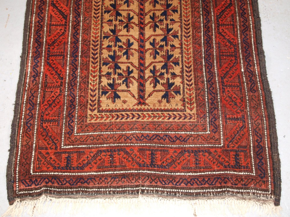 ANTIQUE BALUCH TREE OF LIFE PRAYER RUG, OUTSTANDING CONDITION, CIRCA 1900. View IV