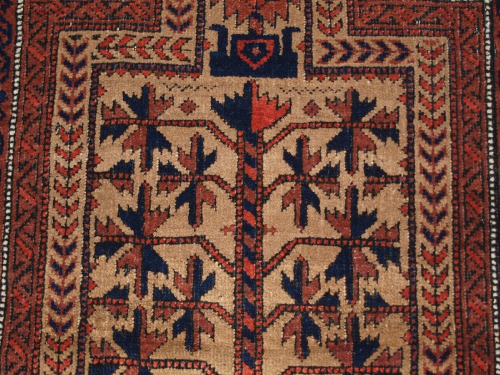 ANTIQUE BALUCH TREE OF LIFE PRAYER RUG, OUTSTANDING CONDITION, CIRCA 1900. View IX