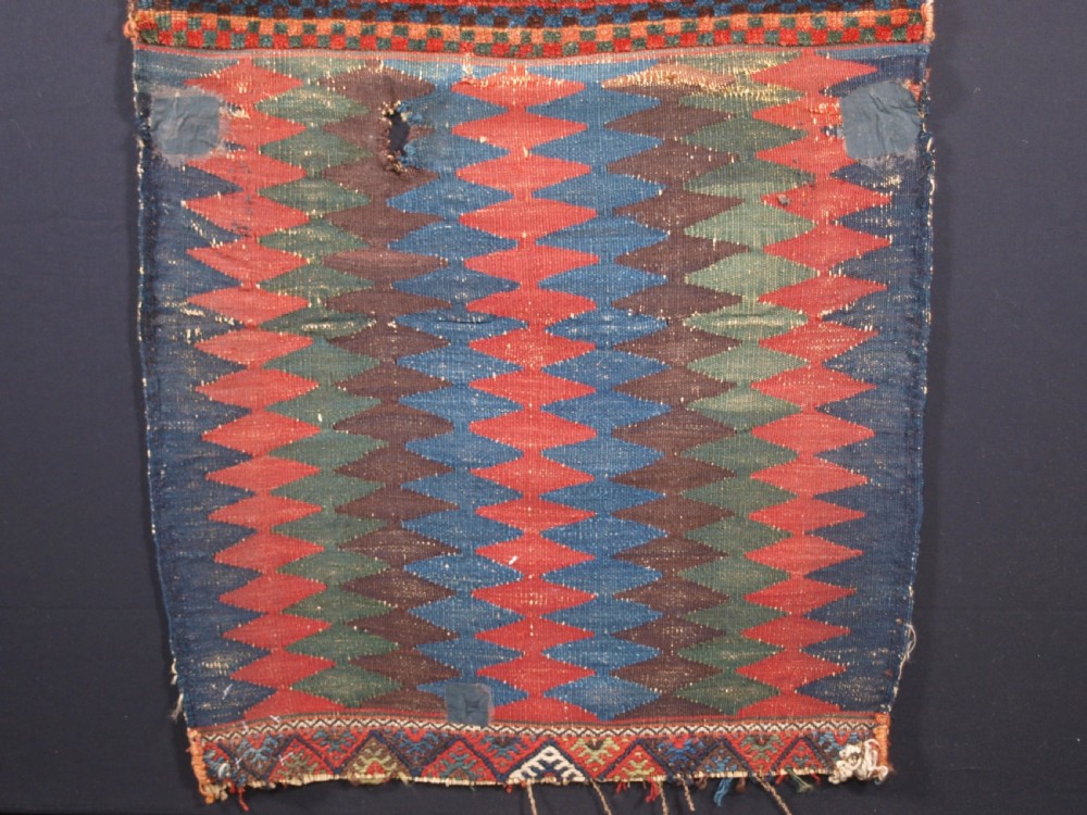 ANTIQUE JAF KURD BAG WITH PLAIN WEAVE ZIG ZAG BACK, CIRCA 1880. View III