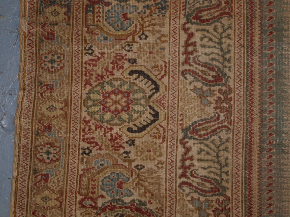 ANTIQUE TURKISH GHIORDES PRAYER RUG, LIGHT BLUE FIELD, CIRCA 1825-1850. View VII