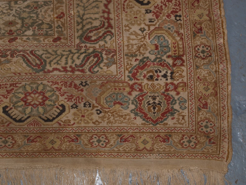 ANTIQUE TURKISH GHIORDES PRAYER RUG, LIGHT BLUE FIELD, CIRCA 1825-1850. View IX