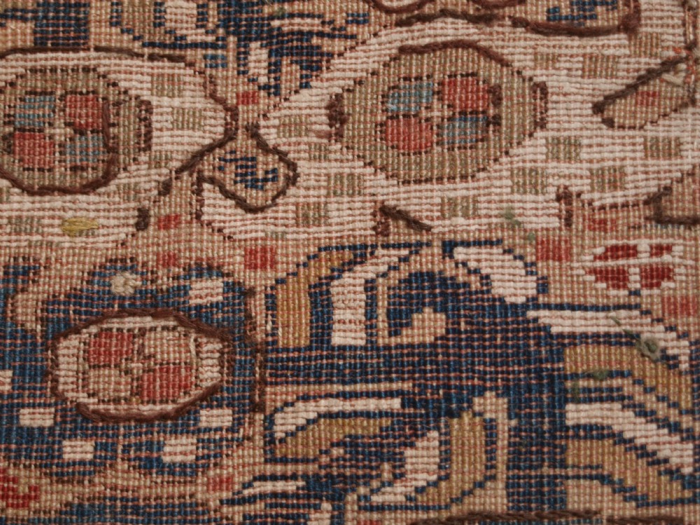 ANTIQUE TURKISH GHIORDES PRAYER RUG, GREEN GROUND, EARLY FORM, CIRCA 1750. View XI