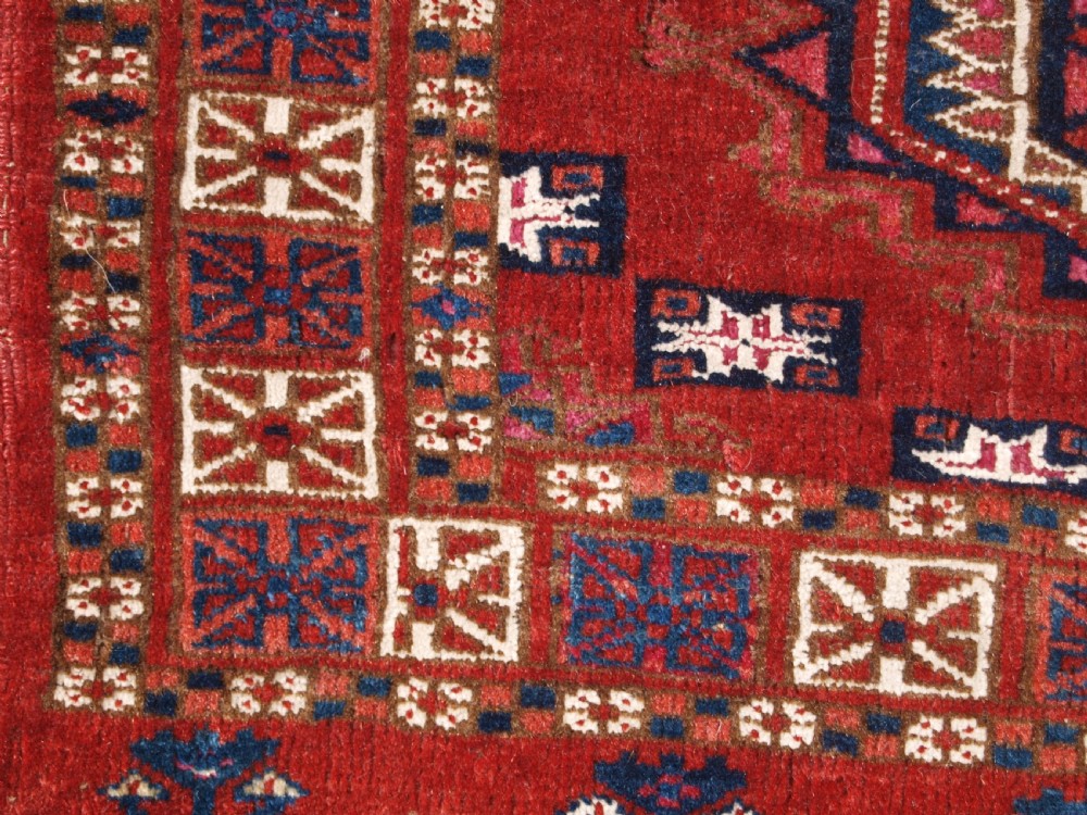 ANTIQUE TEKKE TURKMEN CHUVAL, SILK AND COTTON HIGHLIGHTS, SALOR GULS, CIRCA 1825. View XIV