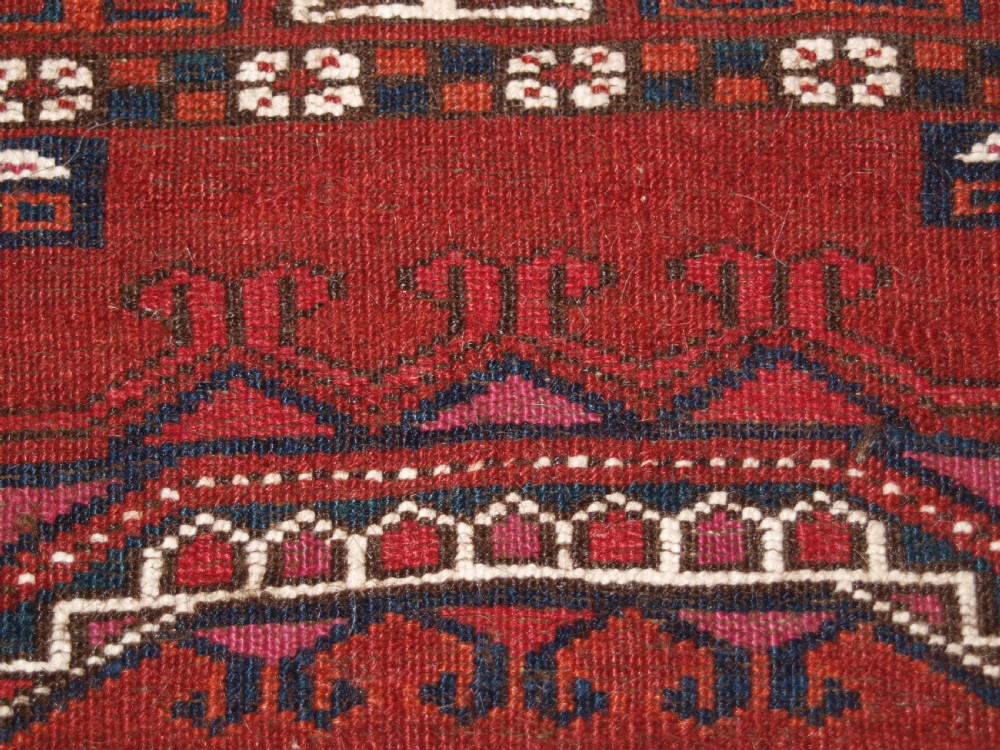 ANTIQUE TEKKE TURKMEN CHUVAL, SILK AND COTTON HIGHLIGHTS, SALOR GULS, CIRCA 1825. View XV