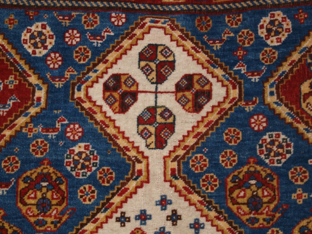 ANTIQUE QASHQAI TRIBAL RUG, OUTSTANDING CONDITION AND COLOUR, CIRCA 1880. View VII