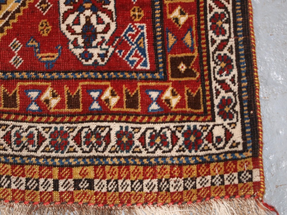 ANTIQUE QASHQAI TRIBAL RUG, OUTSTANDING CONDITION AND COLOUR, CIRCA 1880. View XI