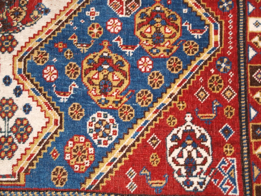ANTIQUE QASHQAI TRIBAL RUG, OUTSTANDING CONDITION AND COLOUR, CIRCA 1880. View XIII