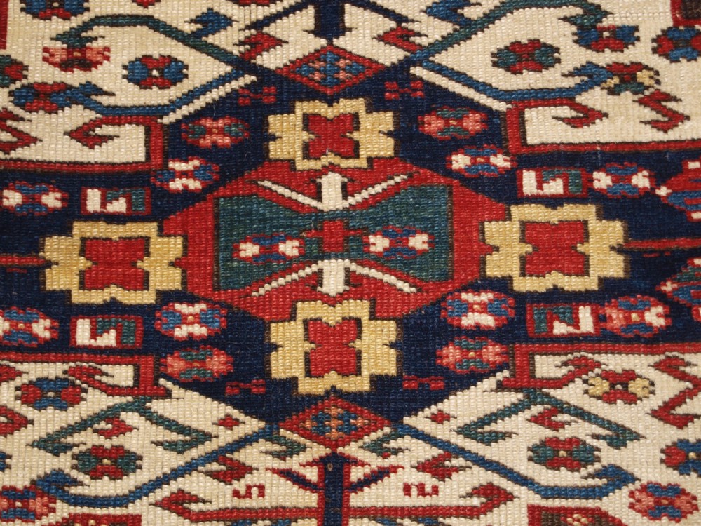 ANTIQUE CAUCASIAN ZEJWA VILLAGE RUG OF SCARCE DESIGN, CIRCA 1880. View VIII