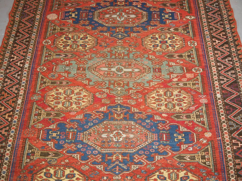 ANTIQUE CAUCASIAN SOUMAK, CLASSIC DESIGN, SCARCE SMALL SIZE, CIRCA 1880. View III