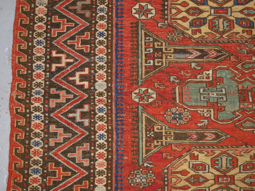 ANTIQUE CAUCASIAN SOUMAK, CLASSIC DESIGN, SCARCE SMALL SIZE, CIRCA 1880. View VI