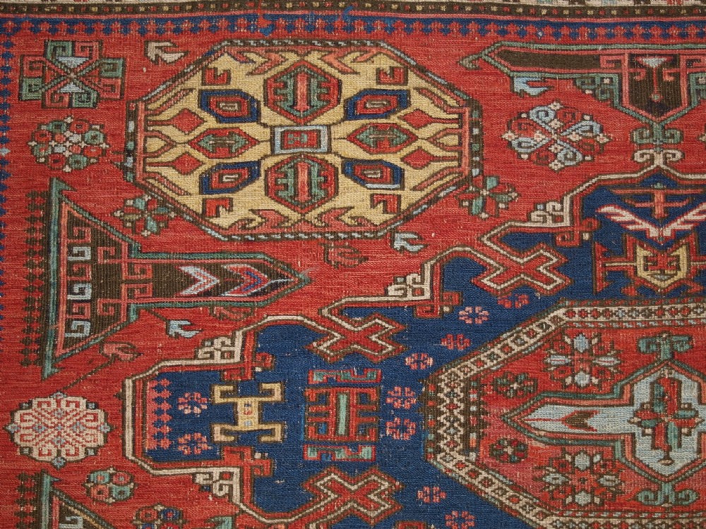 ANTIQUE CAUCASIAN SOUMAK, CLASSIC DESIGN, SCARCE SMALL SIZE, CIRCA 1880. View VII