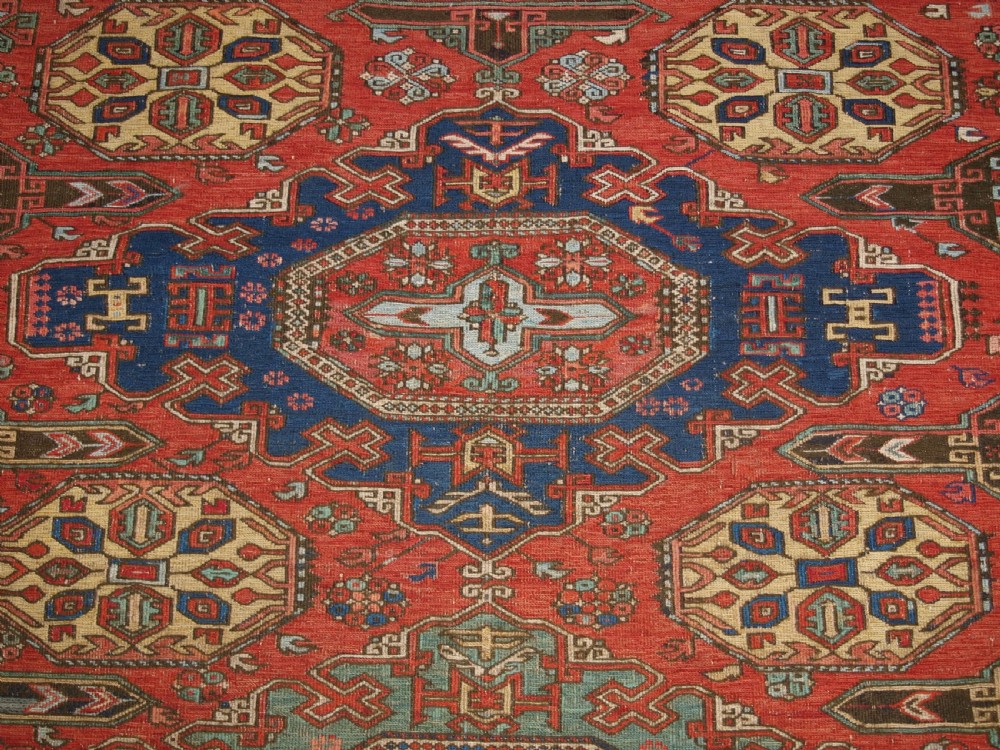 ANTIQUE CAUCASIAN SOUMAK, CLASSIC DESIGN, SCARCE SMALL SIZE, CIRCA 1880. View VIII