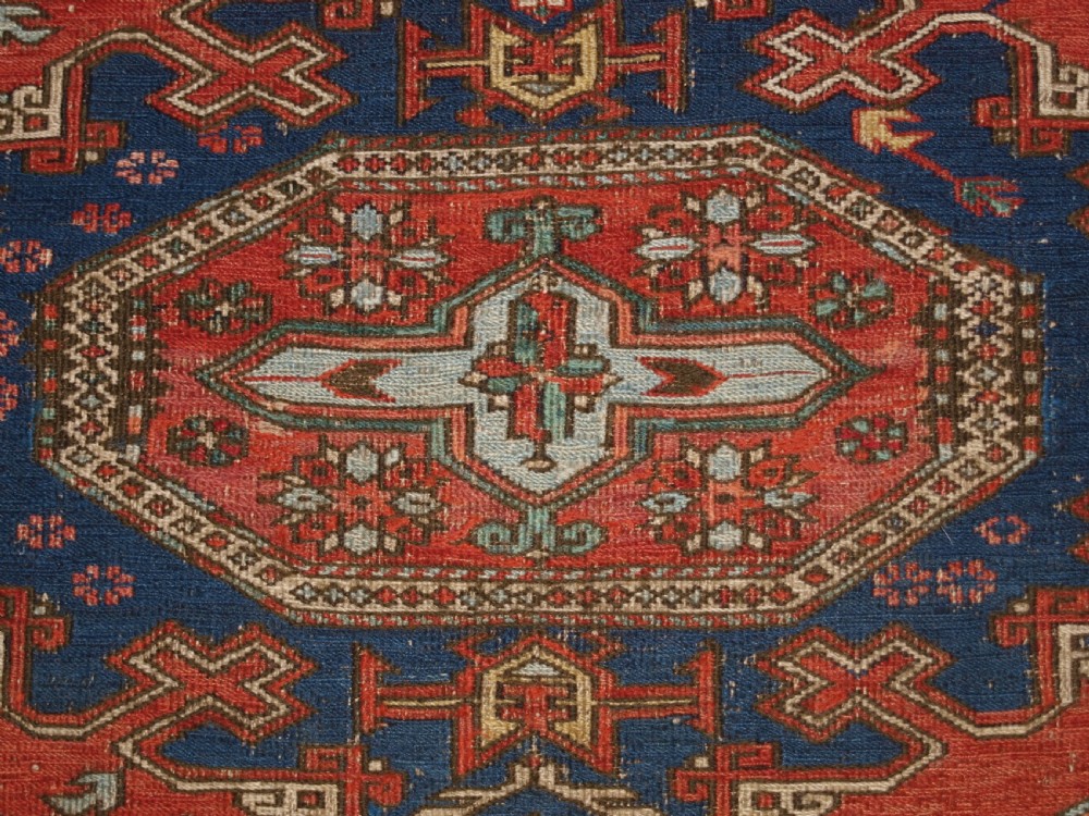 ANTIQUE CAUCASIAN SOUMAK, CLASSIC DESIGN, SCARCE SMALL SIZE, CIRCA 1880. View XI