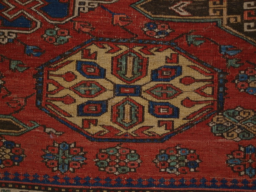 ANTIQUE CAUCASIAN SOUMAK, CLASSIC DESIGN, SCARCE SMALL SIZE, CIRCA 1880. View XIV