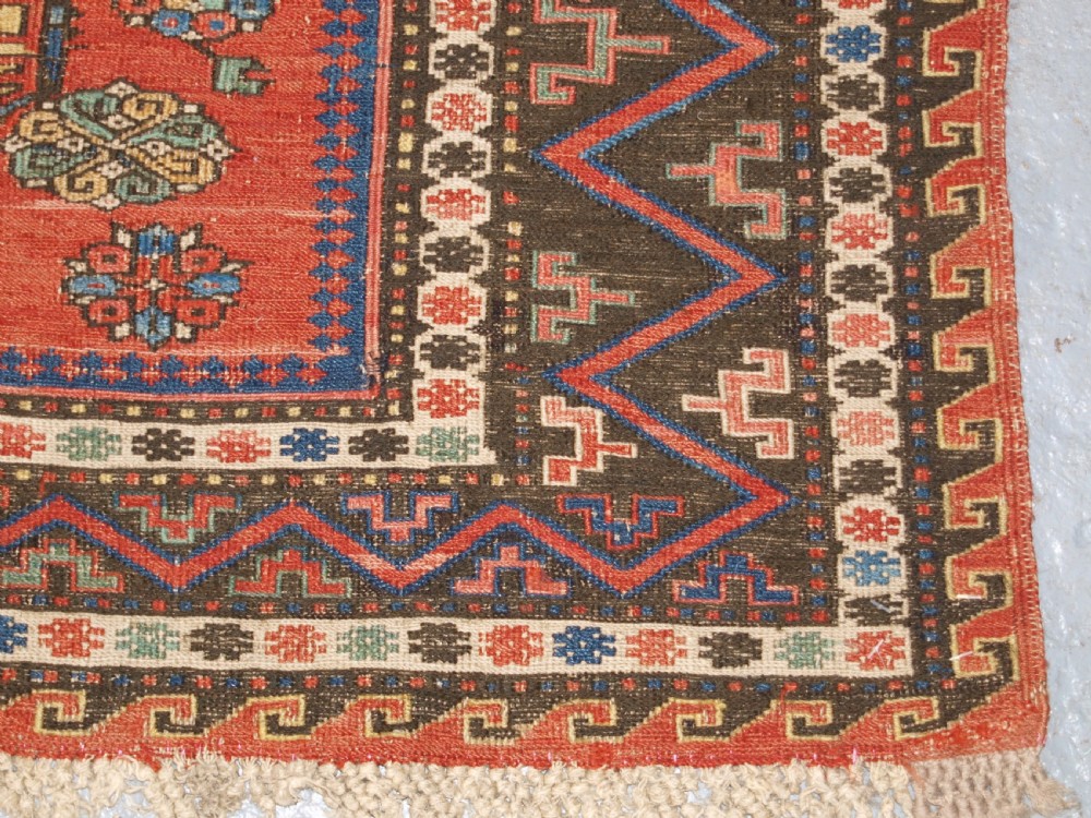ANTIQUE CAUCASIAN SOUMAK, CLASSIC DESIGN, SCARCE SMALL SIZE, CIRCA 1880. View XVII