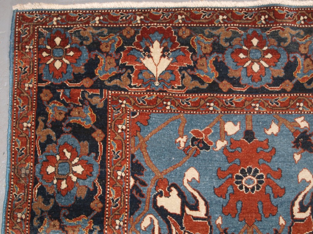 ANTIQUE TABRIZ RUG WITH SAFAVID INSPIRED VASE DESIGN, CIRCA 1920. View V