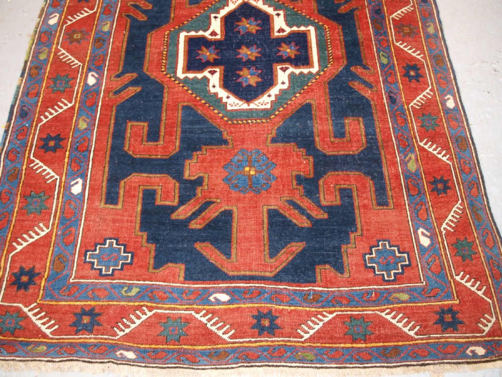 ANTIQUE CAUCASIAN KUBA REGION RUG WITH GYMYL DESIGN, CIRCA 1900. View IV