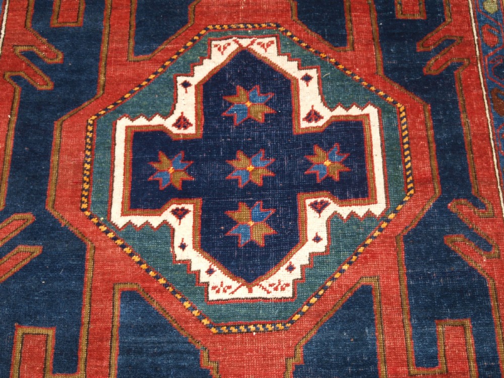 ANTIQUE CAUCASIAN KUBA REGION RUG WITH GYMYL DESIGN, CIRCA 1900. View VIII