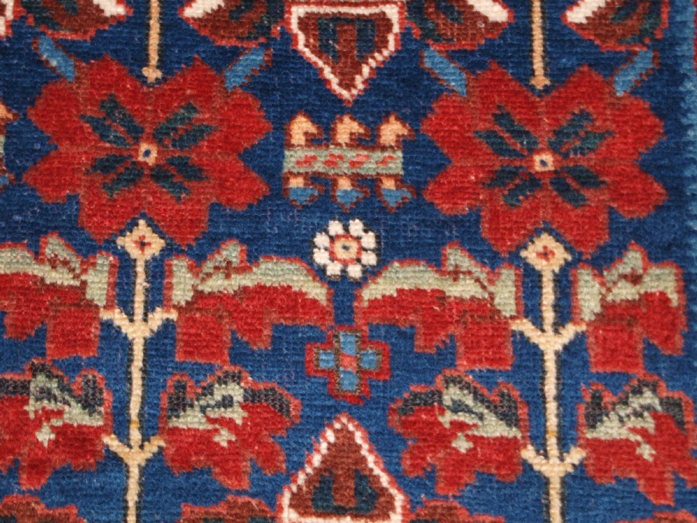 ANTIQUE AFSHAR RUG WITH UNUSUAL LARGE FLOWER DESIGN, CIRCA 1900. View XII